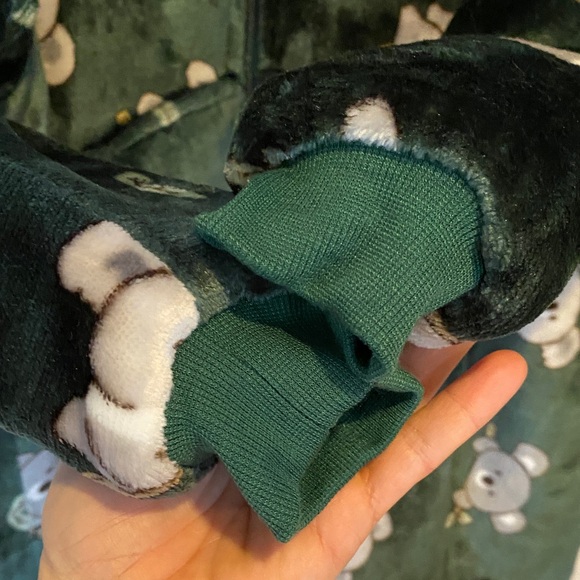 Sherpy Green Koala Hooded Blanket Coat Cozy cottage cabin comfy lounge wear - Picture 7 of 14